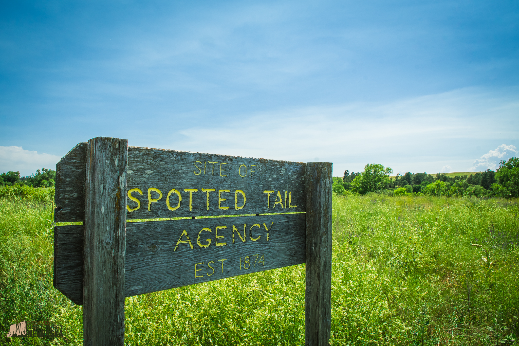 Wooden Spotted Tail Agency sign