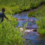 Man fishing at Soldier Creek