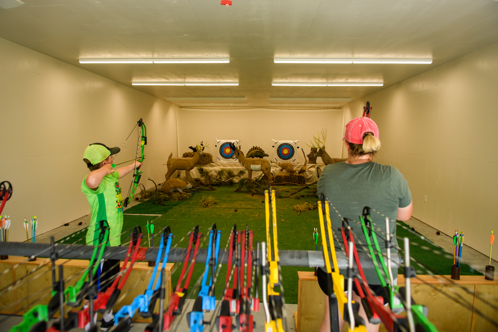 Archery range at the indoor shooting center