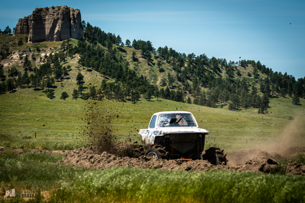 Crawford Mud Races truck with buttes in the background