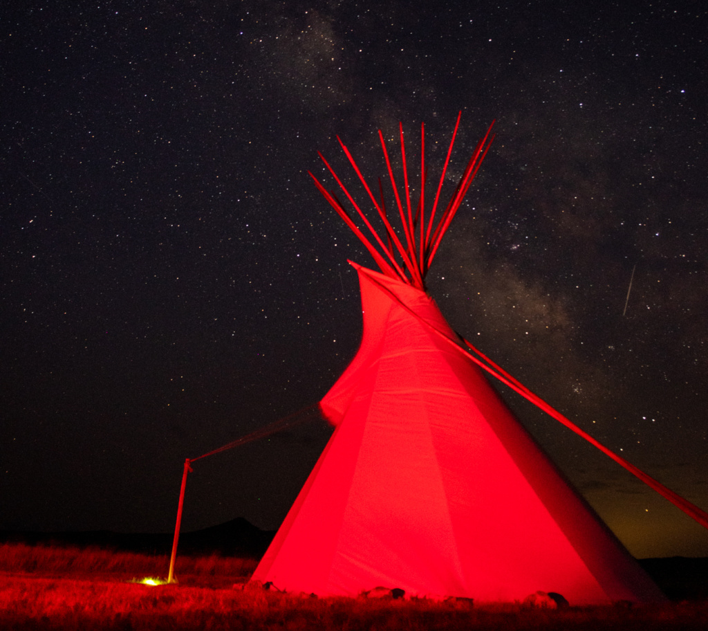 Night Sky and tipi at Agate Fossil Beds