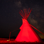 Night Sky and tipi at Agate Fossil Beds