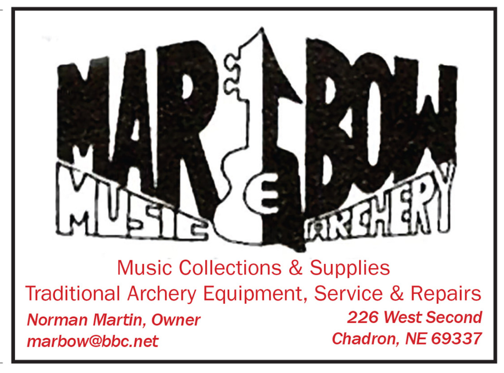 Ad for Mar-Bow Music and Archery in Chadron, NE. Visit https://www.chadron.com/list/member/mar-bow-archery-and-music-101.htm for more information.
