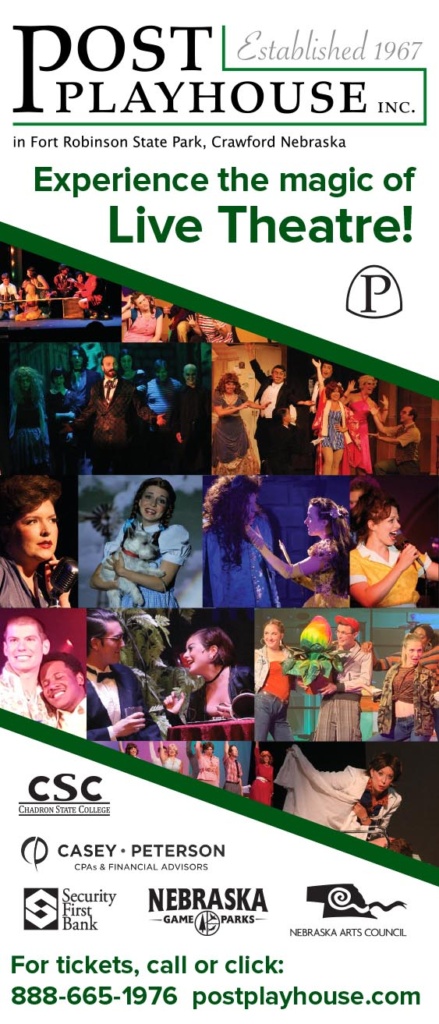 Ad for Post Playhouse. Visit postplayhouse.com for more information.