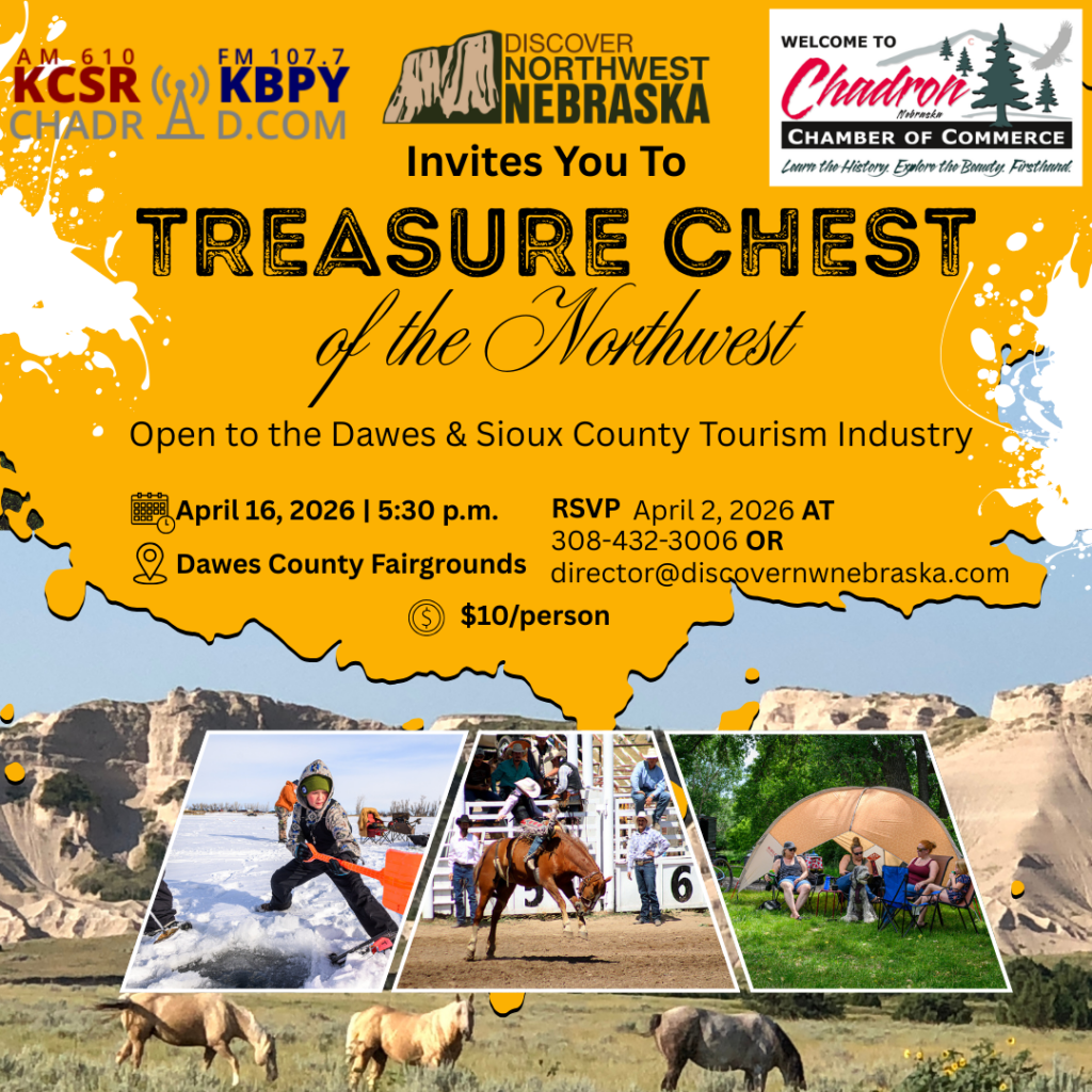 Flyer advertising the Treasure Chest of the Northwest tourism industry gathering April 16, 2026.