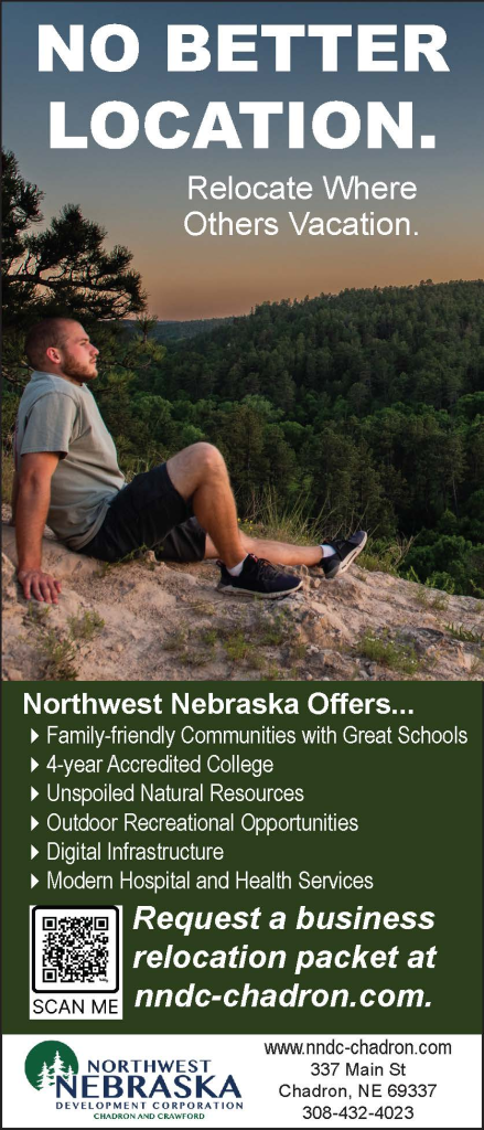 Ad for Northwest Nebraska Development Corporation. Visit https://www.nndc-chadron.com/ for more information.