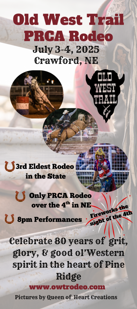 Ad for the Old West Trail Rodeo in Crawford. Visit https://www.owtrodeo.com/ for more information.