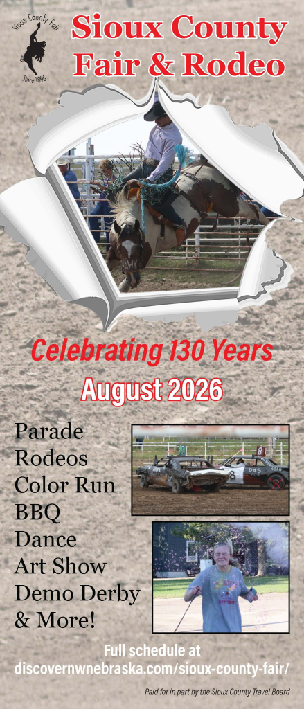 Ad for the Sioux County Fair. Follow on Facebook at https://www.facebook.com/profile.php?id=61573085155820# for more information.