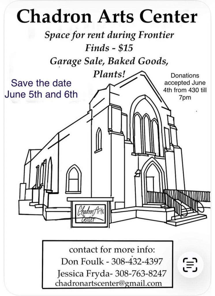 Flyer detailing space rental at the Chadron Arts Center